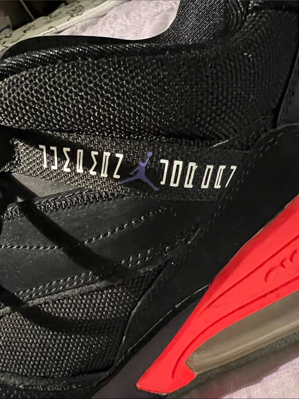 Jordan Black Sneakers with Red Interior Accent